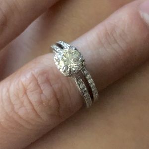 Tacori 18k white gold ring set